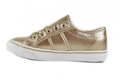 "Auksiniai" suvarstomi medžiaginiai Clibee laisvalaikio batai mergaitėms 1