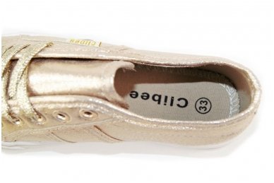 "Auksiniai" suvarstomi medžiaginiai Clibee laisvalaikio batai mergaitėms 3