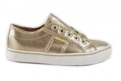 "Auksiniai" suvarstomi medžiaginiai Clibee laisvalaikio batai mergaitėms