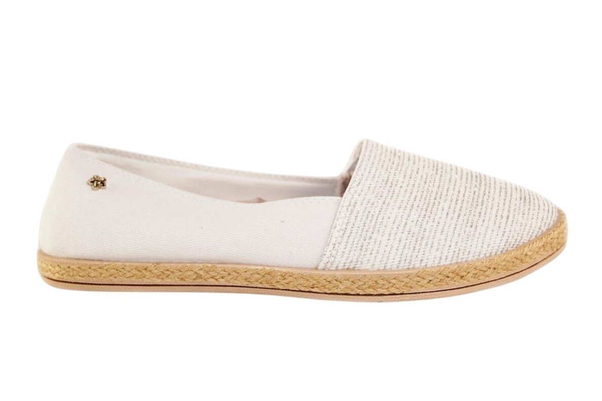 Baltos su sidabriniais siūliukais įspiriamos Vices moteriškos espadrilės Baltos su sidabriniais siūliukais įspiriamos Vices moteriškos espadrilės