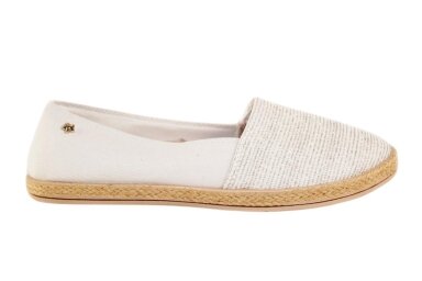Baltos su sidabriniais siūliukais įspiriamos Vices moteriškos espadrilės Baltos su sidabriniais siūliukais įspiriamos Vices moteriškos espadrilės