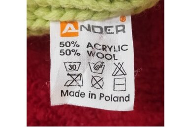 Balta-žalia kepurė + baltos pirštinės + šalikas ANDER 4775 1