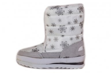 Balti su lipdukais šone pluoštiniai sniego batai su kailiu 2011 5