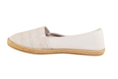 Baltos su sidabriniais siūliukais įspiriamos Vices moteriškos espadrilės 1
