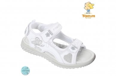 Baltos su trim lipdukais Tomm basutės mergaitėms 5209 Baltos su trim lipdukais Tomm basutės mergaitėms 5209