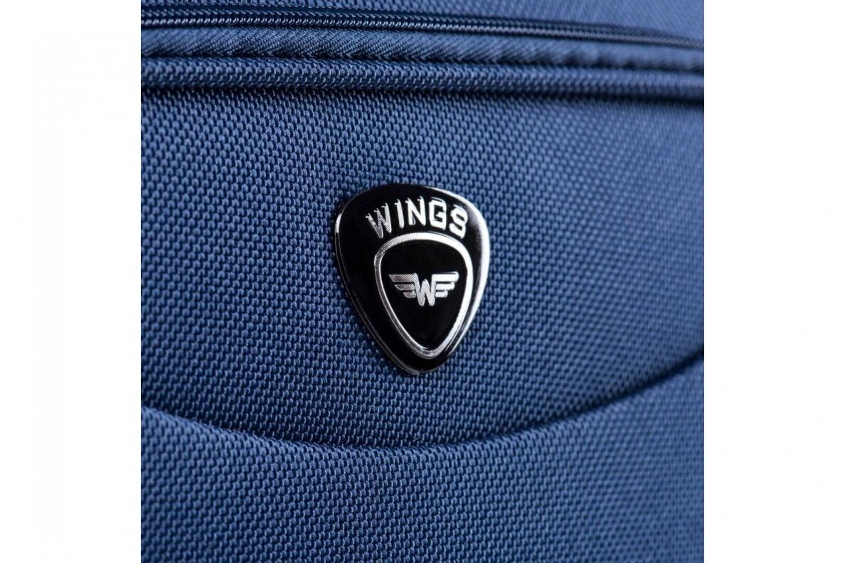 Tamsiai žalias medžiaginis su 2 ratukais lagaminas Wings BS6802-2 3