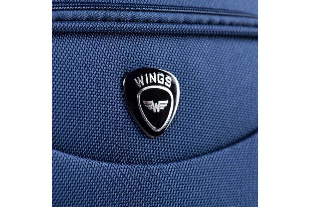 Pilkas medžiaginis su 2 ratukais lagaminas Wings BS6802-2 3