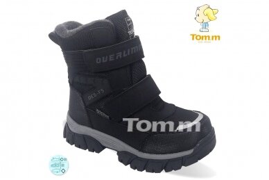 Juodi su lipukais Tom.m žieminai batai berniukams su vilnos kailiu 0291 4