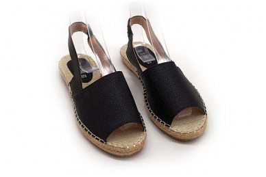 Juodos atviru užkulniu su dirželiu-gumyte moteriškos basutės-espadrilės 2 Juodos atviru užkulniu su dirželiu-gumyte moteriškos basutės-espadrilės 2