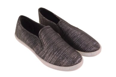 Juodos su sidabriniais siūliukais įspiriamos moteriškos espadrilės 2