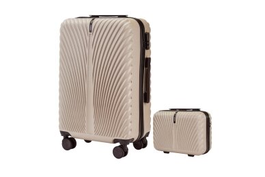 Lagaminas Wings SN121 SWAN smėlio spalvos (beige) iš polikarbonato