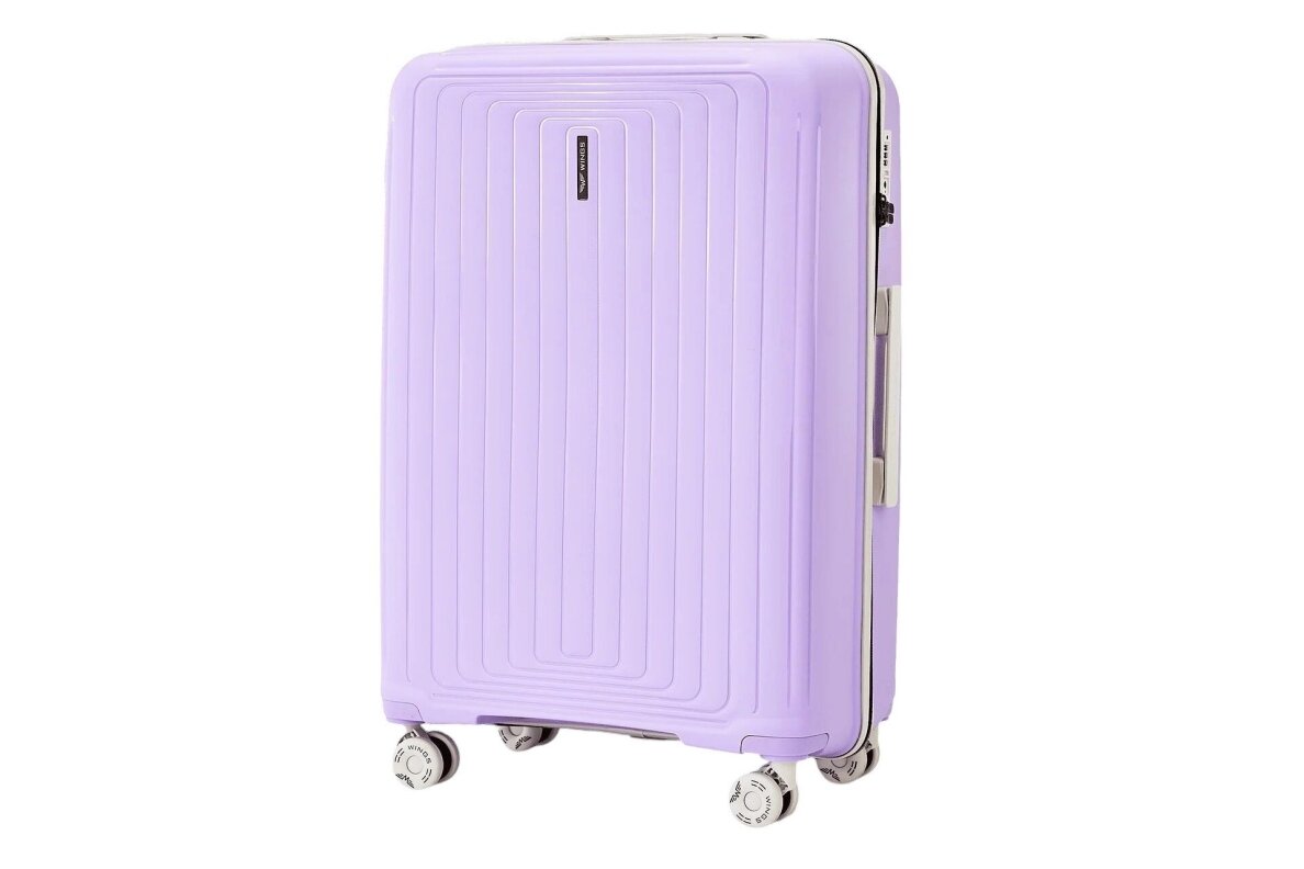Violetinis lagaminas Wings PUFFIN PFN01 iš polikarbonato