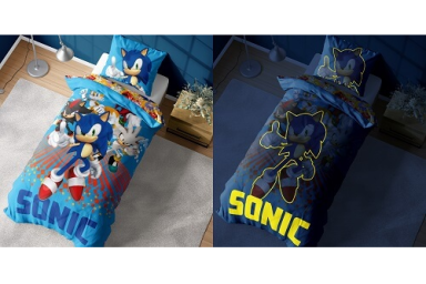 Medvilninė tamsoje šviečianti patalynė Sonic