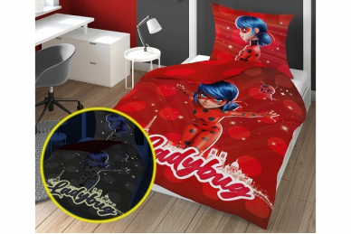 Medvilninė tamsoje šviečianti patalynė Ladybug Medvilninė tamsoje šviečianti patalynė Ladybug