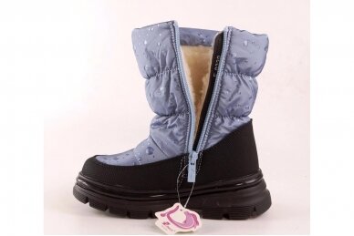 Melsvi su užtrauktuku šone Flip žieminiai batai mergaitėms su vilnos kailiu mergaitėms 0239 2