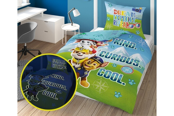 Medvilninė tamsoje šviečianti patalynė Paw Patrol 26