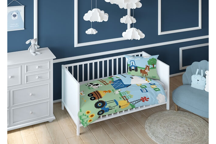 Medvilninė patalynė Ferma 4278 mėlyna 2