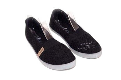 Nėriniuotos juodos espadrilės guminiu padu 3381 2