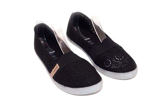 Nėriniuotos juodos espadrilės guminiu padu 3381 2