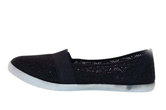 Nėriniuotos juodos espadrilės guminiu padu 3381 1