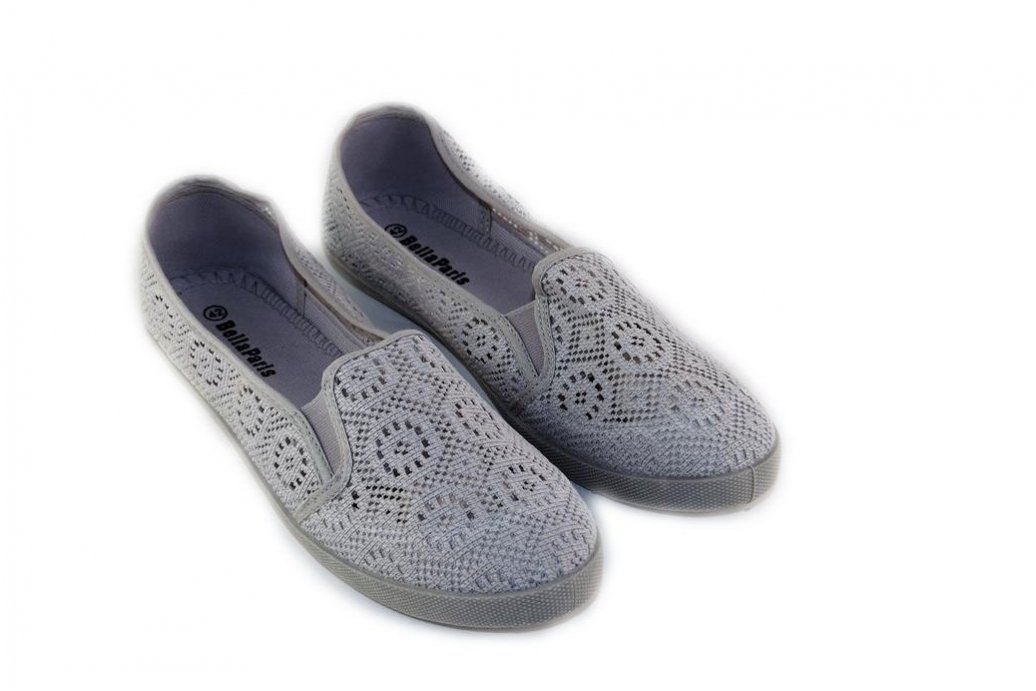 Pilkos nėriniuotos espadrilės mergaitėms 1537 2