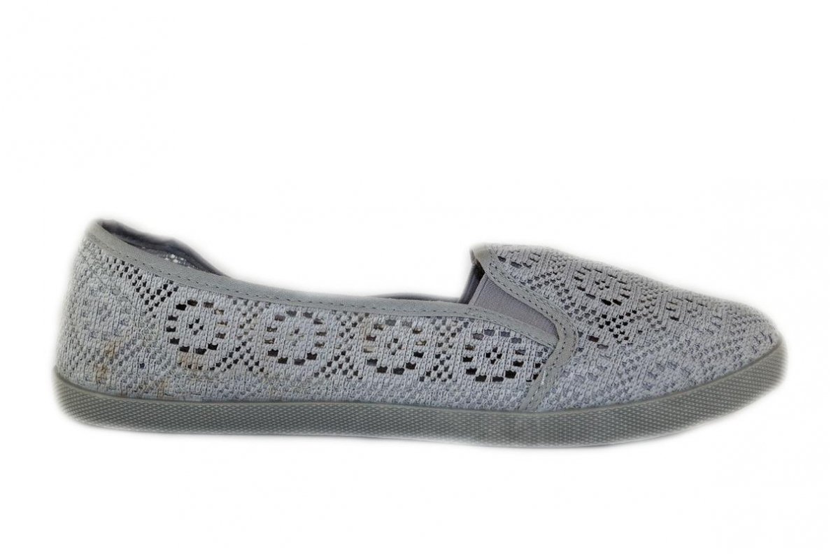 Pilkos nėriniuotos espadrilės mergaitėms 1537