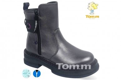 Pilki su užtrauktuku šone Tom.m žieminiai batai mergaitėms su vilnos kailiu 9758 3 Pilki su užtrauktuku šone Tom.m žieminiai batai mergaitėms su vilnos kailiu 9758 3