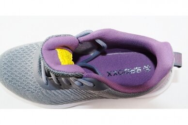 Pilki-violetiniai medžiaginiai suvarstomi Badoxx moteriški sportiniai bateliai 3