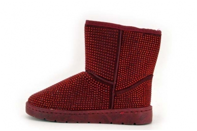 Raudoni su akutėmis žieminiai moteriški batai su kailiu "ugai" 1