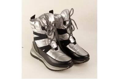 Sidabriniai Clibee žieminiai batai mergaitėms su kailiu 8304 2