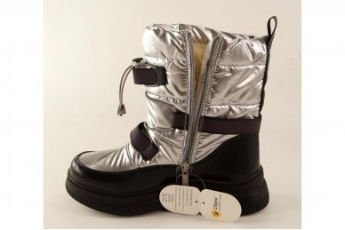 Sidabriniai Clibee žieminiai batai mergaitėms su kailiu 8309 1