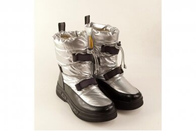 Sidabriniai Clibee žieminiai batai mergaitėms su kailiu 8309 2