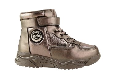"Sidabriniai" suvarstyti gumyte su lipuku ir užtrauktuku šone vilnos kailiu Tomm žieminiai batai mergaitėms