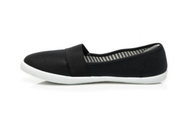 Juodos espadrilės mergaitėms guminiu padu