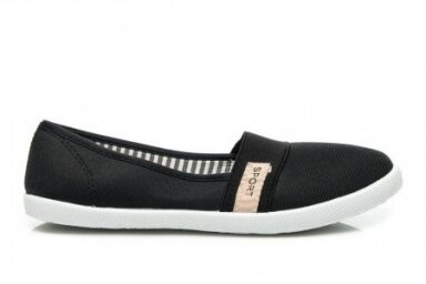 Juodos espadrilės mergaitėms guminiu padu