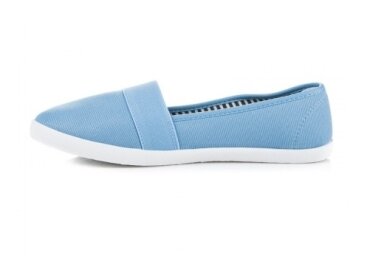 Šviesiai mėlynos espadrilės mergaitėms guminiu padu