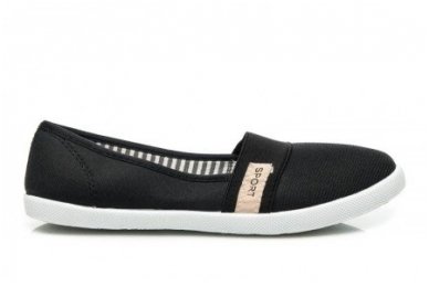 Juodos espadrilės mergaitėms guminiu padu