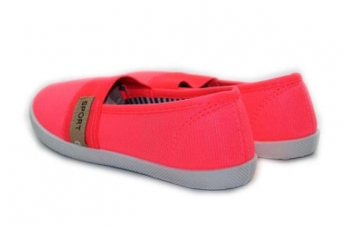 Ružavos espadrilės mergaitėms guminiu padu 3