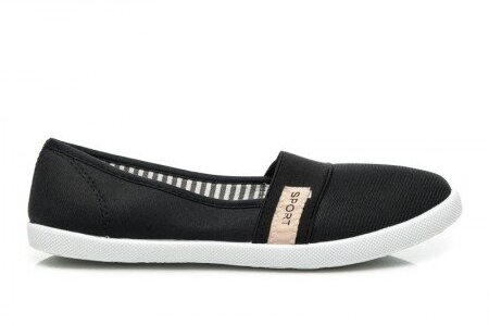 Juodos espadrilės mergaitėms guminiu padu