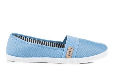 Šviesiai mėlynos espadrilės mergaitėms guminiu padu