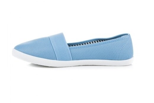 Šviesiai mėlynos espadrilės mergaitėms guminiu padu 1