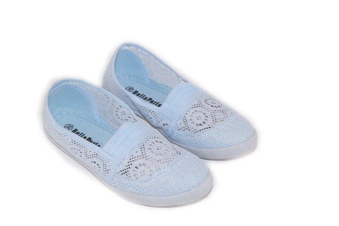 Šviesiai mėlynos nėriniuotos espadrilės mergaitėms 1537 2 Šviesiai mėlynos nėriniuotos espadrilės mergaitėms 1537 2
