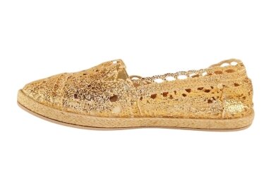Šviesios-"auksinės" megzto audinio įspiriamos Vices moteriškos espadrilės Šviesios-"auksinės" megzto audinio įspiriamos Vices moteriškos espadrilės