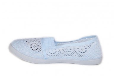 Šviesiai mėlynos nėriniuotos espadrilės mergaitėms 1537 1