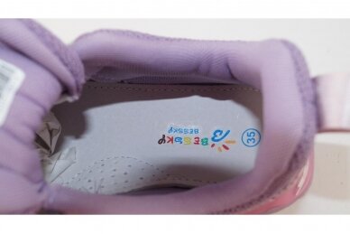 Šviesiai ružavi suvarstyti gumyte užsegami lipuku Bessky sportiniai bateliai mergaitėms 8681 3