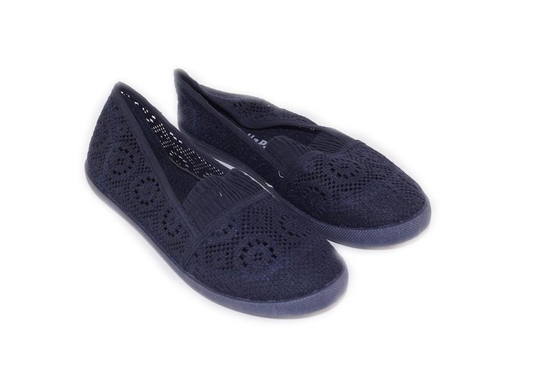Tamsiai mėlynos nėriniuotos espadrilės mergaitėms 1537 2 Tamsiai mėlynos nėriniuotos espadrilės mergaitėms 1537 2