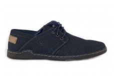 Tamsiai mėlyni suvarstomi su skylutėmis vyriški vasariniai batai