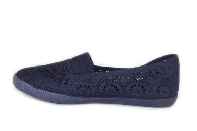 Tamsiai mėlynos nėriniuotos espadrilės mergaitėms 1537