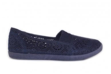 Tamsiai mėlynos nėriniuotos espadrilės mergaitėms 1537