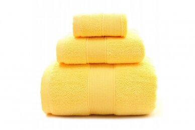 Trijų rankšluoščių rinkinys geltonos spalvos